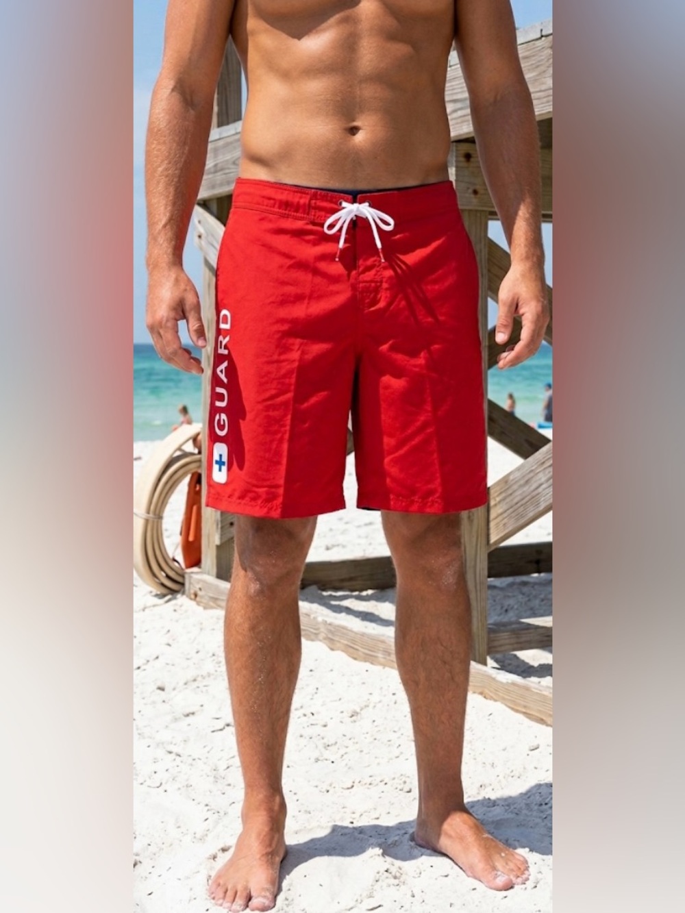 NWT Speedo Men’s Red Lifeguard Swim Trunks Size Medium MSRP $52